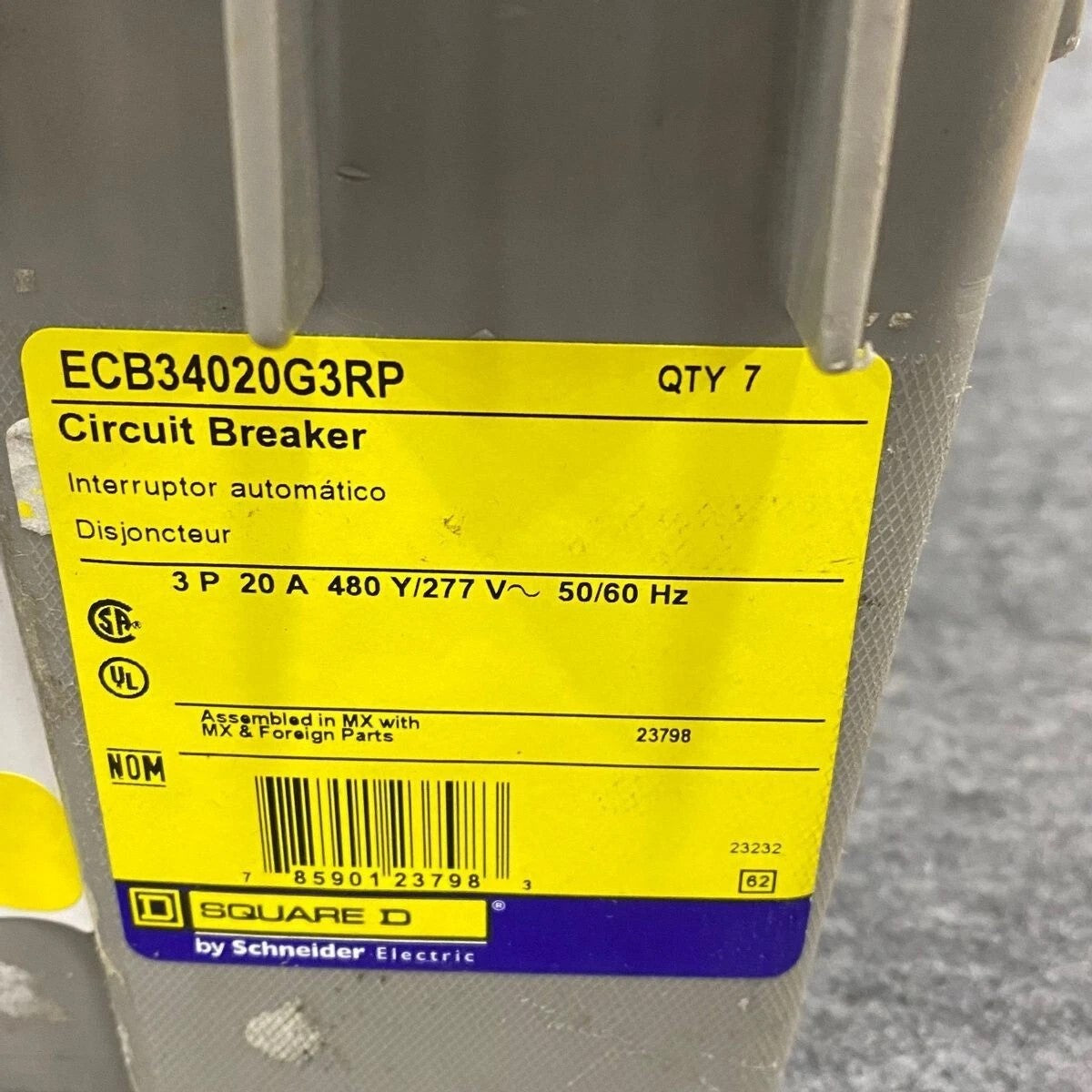 GUARANTEED BRAND NEW ECB34020G3 20A, 3P, 480V POWERLINK CIRCUIT BREAKER
