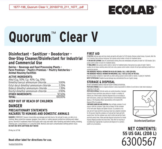 Ecolab Quorum Clear V 55gal