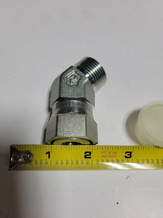 Lot of 5 Parker Tube Fittings 8 V6LO-SS Seal-Lok 45 Deg Elbow