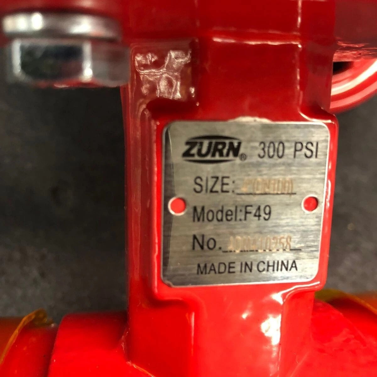 Zurn Industries - 4-F49 - Fire Butterfly Valve
