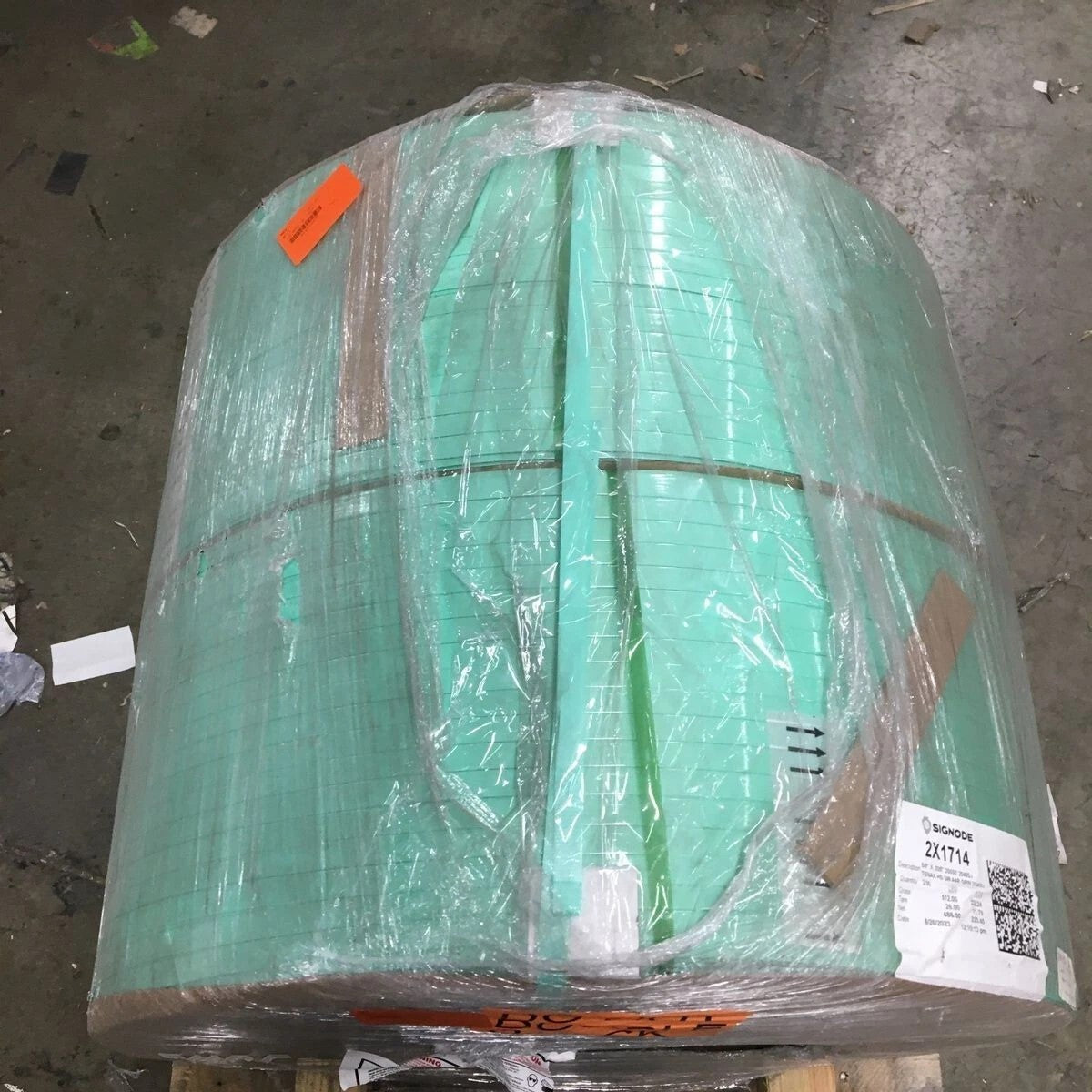 Sangle en polyester vert Signode 2040, 58 po x 0,035 po x 20 000 pi, 2 x 1 714 po